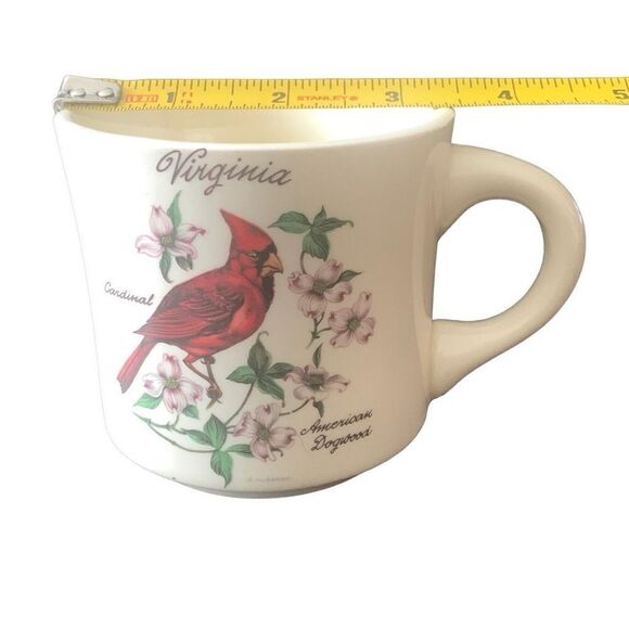 Vintage Virginia Souvenir Coffee Mug Cardinal American Dogwood Design Classic - Picture 13 of 13